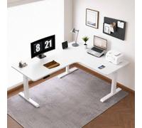 AGGBDYXO Advanced L Shaped Standing Desk, Electric Height Adjustable Desk with Smart Control Panel, 3 Memory Presets, Anti-Collision and Reversible Corner Setup,White right corner,160 * 120cm