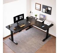 AGGBDYXO Advanced L Shaped Standing Desk, Electric Height Adjustable Desk with Smart Control Panel, 3 Memory Presets, Anti-Collision and Reversible Corner Setup,Black Left corner,160 * 120cm
