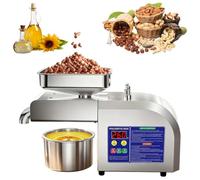 AGGBDYXO Automatic Oil Press Machine, 800W Smart Stainless Steel Oil Extractor Equipment, Hot and Cold Hot Press Function for Peanut Sunflower Walnut Flaxseed Home & Commercial Use
