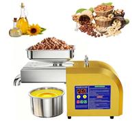 AGGBDYXO Automatic Oil Press Machine for home, 1100W Electric Cold Press Seed and Nut Oil Extractor Machine, Stainless Steel Oil Press for Peanut Sesame Coconut Commercial Oil Press