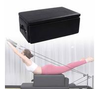 AGGBDYXO Foldable Pilates Reformer Sitting Box, Padded Pilates Box with Side Handle, Compact Reformer Accessory for Balance and Flexibility Training at Home or Studio,Black