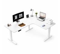 AGGBDYXO Premium L Shaped Standing Desk, Electric Height Adjustable Corner Desk with Dual Motor 3-Leg Frame, 3 Memory Presets and Anti-Collision for Home Office,Left corner,160 * 120cm