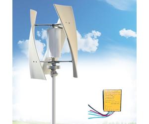 AGGBDYXO Small Wind Turbine 200W Vertical Axis for Home & Outdoor Use - Efficient 12V DC Off-Grid Power System for Backyard, Cabin, RV, and Boat,white