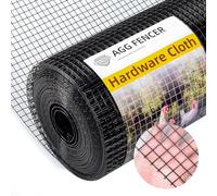 AggFencer 16in x 10ft Black Hardware Cloth 1/2 inch 19Ga PVC Coated Wire Mesh Vinyl Coated Fence, Welded Metal Chicken Wire Fencing Roll, Garden Plant Fencing, for Chicken Coop and Home Improvement