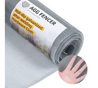 AggFencer 16in x 10ft Hardware Cloth 1/8 inch 27Ga Hot Dipped Galvanized After Welding, Chicken Coop Wire Fence, Welded Metal Fencing Roll Mesh for Bee Screen Garden Plant Poultry Animal Netting Cage