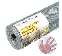AggFencer 36in x 50ft Hardware Cloth 1/4 inch 23Ga Hot Dipped Galvanized After Welding, Chicken Coop Wire Fence, Garden Plant Welded Metal Wire Fencing Roll Mesh, Poultry Animal Netting Cage Screen