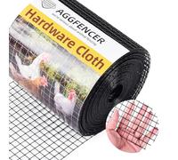 AggFencer 8in x 25ft Black Hardware Cloth 1/2 inch 19Ga PVC Coated Wire Mesh Vinyl Coated Fence, Welded Metal Chicken Wire Fencing Roll, Garden Plant Fencing, for Chicken Coop and Home Improvement