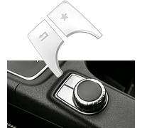 AggHSYJ Silver Compatible with Mercedes Benz Centre Multimedia Function Button Cover Replacement,for Benz A B CLA GLA Class W176 W246 C117 X117 X156 Multimedia Back,Favorites Button