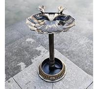 Aggloz | Ornate Resin Bird Bath with Rustic Bronze Effect, Decorative Garden Deco with Planter, Outdoor Drinking Station