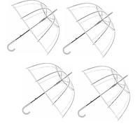 Aggloz | Umbrella, Compact Strong Windproof Umbrellas, Stick Lightweight, Portable Travel Golf Umbrella for Rain, One Button Auto Open | Wedding Umbrella | Clear - 4pcs