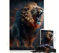 Aggressive Angry Lion Puzzles for Adults 1000 Puzzles Clear Logic Tight Joint Fun Activity Christmas Idea (38x26cm)