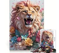 Aggressive Angry Lion Teenagers 1000 Piece Jigsaw Puzzle Serene Game Tight Connection Pattern Build Birthday Art Gift (38x52cm)