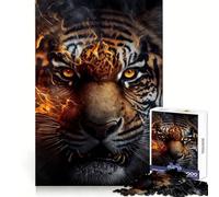 Aggressive Angry Tiger 1000 Piece Jigsaws for Teenagers Memory Build Home Play Home Enjoyable Great Gift (38x26cm)