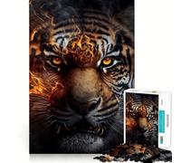 Aggressive Angry Tiger Jigsaw for Teenagers 1000 Pieces Sharp Mind Restful Game Family Pastime Room Decor (50x75cm)