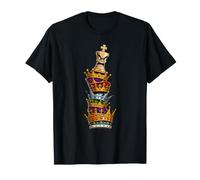 Aggressive Chess King Stacked Royal Crowns T-Shirt