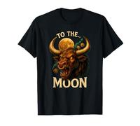 Aggressive Crypto Bull To The Moon Design Market Chart Art T-Shirt