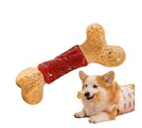 Aggressive Dog Chew Toys, Beef Dog Toys, 4.92x1.77 Inches Scent Interactive Teething Bone, Bite Toy with Texture, Chewer Training Aid, Tough Long Lasting Pet for Indoor Outdoor Home Exercise Usage