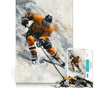 Aggressive Hockey Skater Jigsaw Puzzles 1000 Pieces for Adults Think Sharper True Detail Home Play Christmas Surprise (50x75cm)
