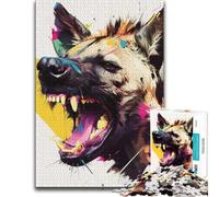 Aggressive Hyena Pop Art Adult Jigsaw Puzzle 1000pcs (52x38cm) Gift | Adult puzzle challenge at weekends for a satisfying challenge.