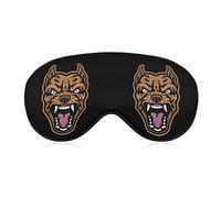 Aggressive Pitbull Dog Head Sleep Mask Soft Blindfold Portable Eye Mask with Adjustable Strap for Men Women