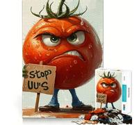 Aggressive Tomato Sign Jigsaw Puzzles 1000 Pieces for Teenagers Sharp Logic Stress Less Family Pastime Furniture Decor (38x26cm)