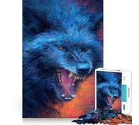 Aggressive Wolf Painting Jigsaw Puzzles for Adults 1000 Piece Strong Memory Pastime Game Joyful Challenge Thoughtful Gift (38x52cm)