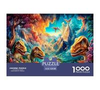 Aggressiveness Dinosaur 1000 Piece Jigsaws for Adults Fun, Challenging & Brainteasing Beautiful Home Decoration Art Colorful DIY Craft 52x38cm/1000pcs