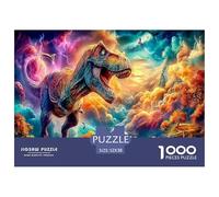 Aggressiveness Dinosaur 1000 Piece Jigsaws for Adults Impossible Beautiful Home Decoration Art Colorful DIY Craft 52x38cm/1000pcs