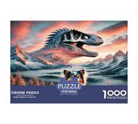 Aggressiveness Dinosaur 1000 Piece Jigsaws for Adults Impossible Beautiful Home Decoration Art Colorful DIY Craft 38x26cm/1000pcs