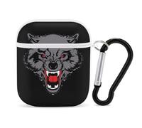 Aggressiveness of Wolf Slim Compatible with Airpod Case Protective Hard Cover Skin Shockproof