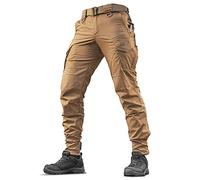Aggressor Flex - Tactical Pants - Men Cotton with Cargo Pockets, Coyote Brown, 32W x 32L