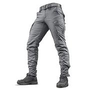 Aggressor Flex - Tactical Pants - Men Cotton with Cargo Pockets, Dark Grey, 32W / 30L