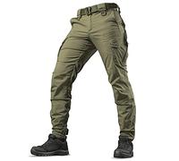 Aggressor Flex - Tactical Pants - Men Cotton with Cargo Pockets, Olive Dark, 30W x 34L
