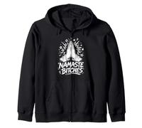 Aggro Yoga NAMASTE BITCHES Funny Yogis Zip Hoodie