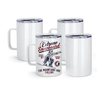 AGH 16oz Sublimation Mugs with Handle, 304 Stainless Steel Sublimation Coffee Mug with Splash-proof Lid, Vacuum Insulated Travel Beer Tea Mug Compatible with Cricut Mug Press, 4 Pack