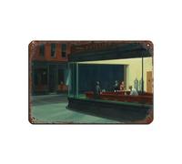 AGHNZ Nighthawks Canvas Poster Tin Sign Vintage Metal Pub Club Cafe Bar Home Wall Art Decoration Posters Retro 8x12inch(20x30cm)