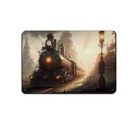 AGHNZ Steampunk Railroad Train Vintage Art Tin Sign Vintage Metal Pub Club Cafe Bar Home Wall Art Decoration Posters Retro 8x12inch(20x30cm)