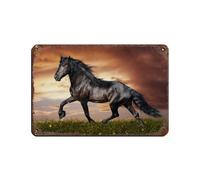 AGHNZ Wall Art Horse Pictures Wall Decor Seven Lucky Running Wild Horses Horse Wall Poster Tin Sign Vintage Metal Pub Club Cafe Bar Home Wall Art Decoration Posters Retro 8x12inch(20x30cm)