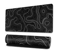 AGHXYUER Topographic Contour Extended Big Mouse Pad Computer Keyboard Mouse Mat with 3millimeter Non- Base black & white 500354515