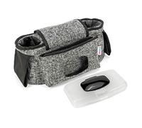 Agibaby Stroller Organizer, Insulated Deep Cup Holders, Instant Access Wipe Pocket, Universal Strap Fit, Large Storage Space for Diapers & Phone