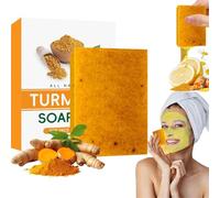 Agicea Turmeric & Kojic Acid Brightening Soap Bar, Agicea Turmeric Soap Bar, Lemon Turmeric Kojic Acid Soap, Deep Cleansing & Skin Lightening, for All Skin Types (1, 1Pcs)