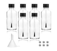Agidea 6PCS Large Empty Nail Polish Bottles with Brush,Refillable Glass Cuticle Oil Bottles Travel Containers with Funnel & Mixing Balls for DIY Nail Art Cuticle Oils (50ML)