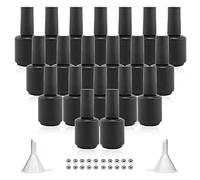 Agidea Empty Gel Nail Polish Bottles 15ML with Brush, Opaque Round Refillable Fingernail Polish Bottles UV Safe with Mixing Balls & Funnels, Pack of 20 (Matte Black)