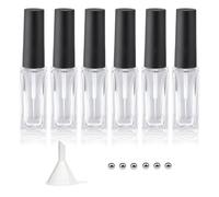 Agidea Empty Nail Polish Bottles for Nail Art 7ml Pack of 6 Empty Blooming Nail Polish Bottles with Brush and Mixing Balls and Funnels for Nail Decoration DIY Art (Not for Gel) (Black)