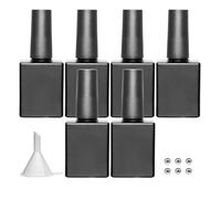 Agidea Empty Nail Polish Bottles with Brush Cap Black, black, 10ml