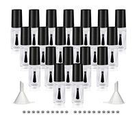 Agidea Empty Nail Polish Bottles with Round Brush 5ML, 20Pack Small Empty Glass Refillable Nail Polish Containers with Mixing Balls & Funnels (Matte Black)