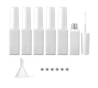Agidea Nail Art Gel Liner Empty Bottles White 7ML, 6 Pack Empty Blooming Gel Nail Polish Bottles with Brush & Mixing Balls & Funnels for Nail Decoration DIY Art