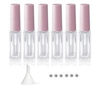 Agidea Nail Art Liner Empty Bottles 7ML, 6 Pack Empty Blooming Nail Polish Bottles with Brush & Mixing Balls & Funnels for Nail Decoration DIY Art (Not for Gel) (PINK)