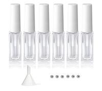 Agidea Nail Art Liner Empty Bottles 7ML, 6 Pack Empty Blooming Nail Polish Bottles with Brush & Mixing Balls & Funnels for Nail Decoration DIY Art (Not for Gel), WHITE, 3.54x0.78in