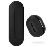 AGIKET 2 IN 1 Silicone Makeup Brush Holder with Beauty Make Up Sponge Holder Case：Soft Portable Cosmetic Face Brushes Holder with Upgrade Anti-Fall Out Magnetic Closure - Black